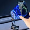 D11 Magnetic Folding Car Phone Holder - Rotatable Dashboard Stand Silver - 8