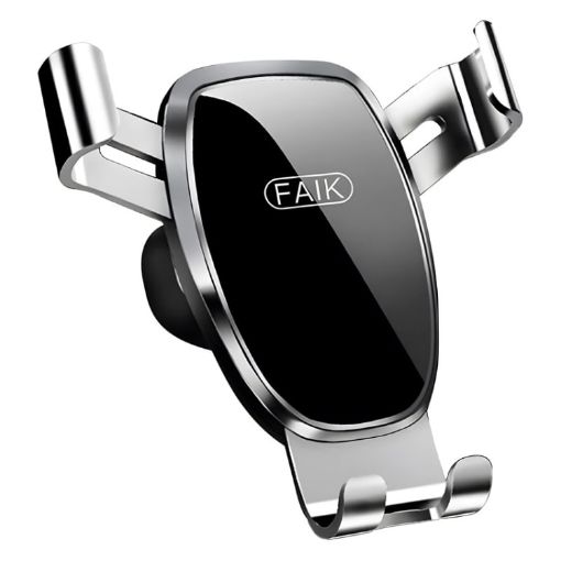 FAIK Car Phone Holder Air Vent Gravity Sensor Bracket, Silver Mirror - 1