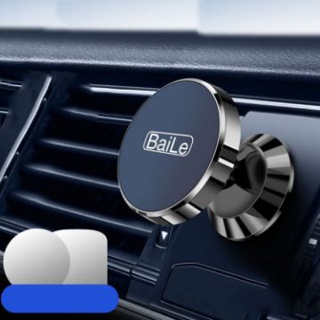 BaiLe Magnetic Car Phone Holder - Universal Dashboard Mount, Black - 1
