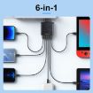 6-Port USB Travel Charger, Quick Charge, Yellow AU Plug Adapter - 9