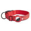 AirTag Tracker Dog Collar with Neoprene Lining, Reflective, Size M - Red - 1