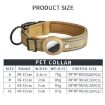 AirTag Tracker Dog Collar, Neoprene Lining, Reflective, Size L, Dark Khaki - 7