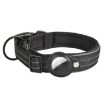 XL Black Reflective Dog Collar with Neoprene Lining for AirTag Tracker - 1