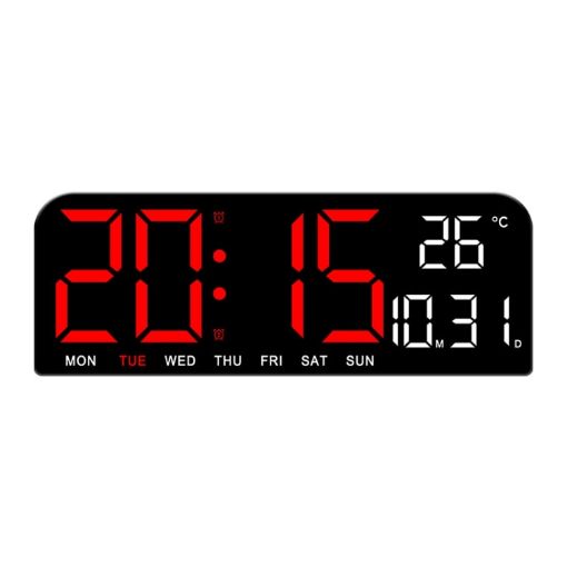Red LED Screen Digital Display Alarm Clock - Desktop & Wall Decor - 1