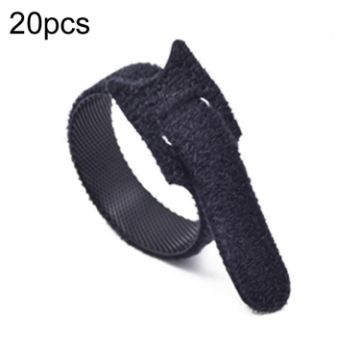 20pcs Nylon Tying Strap for Data Cable Storage, 10x100mm Black - 1