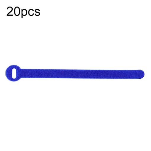 20pcs Blue T-Shape Nylon Data Cable Strap 10x100mm Binding Tie - 1