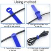 20pcs Blue T-Shape Nylon Data Cable Strap 10x100mm Binding Tie - 5