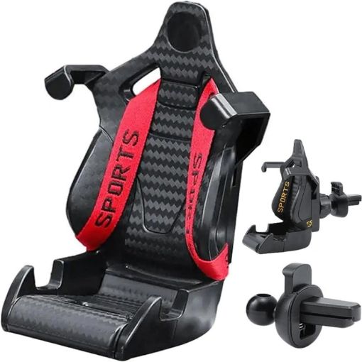 Red Ribbon Car Gravity Air Outlet Phone Holder - Navigation Compatible - 1