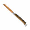 21" Wooden Handle Pizza Oven Brush w/ Stone Scraper, Stainless Steel Bristles - 1