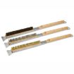 21" Wooden Handle Pizza Oven Brush with Stone Scraper, Copper Bristles - 3