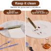 21" Wooden Handle Pizza Oven Brush with Stone Scraper, Copper Bristles - 6