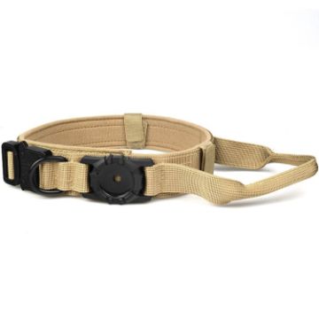 AirTag Locator Nylon Collar, Adjustable Anti-Breakaway, Size S, Light Yellow - 1