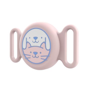AirTag Pet Collar Locator Case - Waterproof Silicone Cover (Pink) - 1