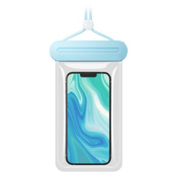 Sky Blue TPU Waterproof Phone Bag - Swimming, Diving, Drifting Case - 1