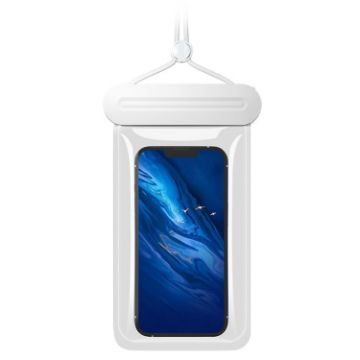 Transparent TPU Waterproof Phone Case - Swimming, Diving, Drifting (White) - 1