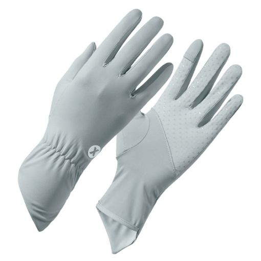 Summer Thin Ice Silk Anti-Slip Sunscreen Riding Gloves, One Size Gray - 1