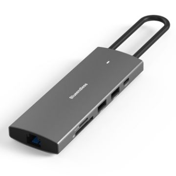 Blueendless 4K60Hz Type-C Docking Station, 9-in-1, Gigabit LAN, Gray - 1