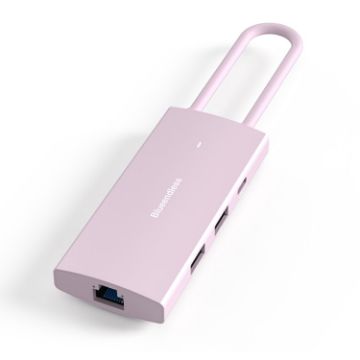 Blueendless 6-in-1 Pink Type-C Docking Station 4K60Hz + Gigabit LAN - 1