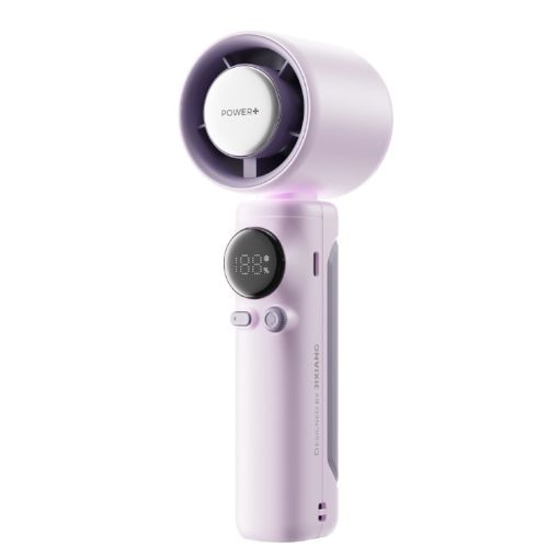 Turbo Handheld Fan 100-Speed 4000mAh Battery Light Purple Outdoor - 1