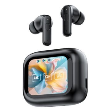 LY30 Wireless Bluetooth Earphones, Full-color Touch Screen, ANC+ENC, Black - 1
