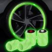 Luminous Tire Valve Caps 4pcs Set - Pink White Skull for Car/Motorcycle - 9