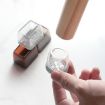 Mini Small Square Transparent Table & Chair Leg Covers - 4pcs Set, Non-Slip - 8