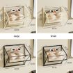 Foldable Waterproof Bathroom Hanging Bag with Lid - Large Beige - 3