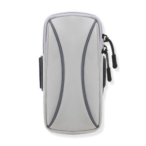 Unisex Waterproof Gray Outdoor Running Cell Phone Arm Bag Pouch - 1