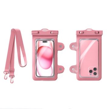 Waterproof Mobile Phone Bag IPX8 30m with Suction Cup & Hooks - Pink - 1