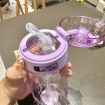 Portable Bouncing Straw Plastic Cup, 650ml White - Drop Resistant, Large Capacity - 5