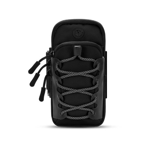 Reflective Black Cell Phone Arm Bag for Outdoor Sports & Fitness - 1