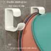 Bathroom Shelf & Washbasin Hook - No-Punch Wall Storage Rack (2pcs, White) - 5