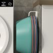 Bathroom Shelf & Washbasin Hook - No-Punch Wall Storage Rack (2pcs, White) - 9