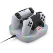 PS5 Controller Dual Charger Stand with RGB Light - White Black - 2