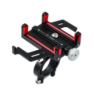 Red Aluminum Alloy Motorcycle Bicycle Mobile Phone Holder - 1