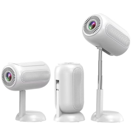 TS-6 Android 11 WiFi6 4K Mini Projector with Hidden Lift Gimbal (White) - 1