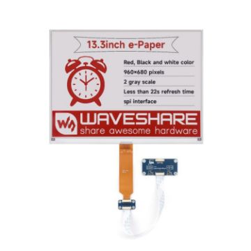 Waveshare 13.3" E-Ink Display, 960x680 Pixels, SPI Module Version - 1