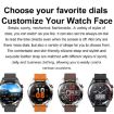1.43" AMOLED Smartwatch Heart Rate Blood Pressure Monitor, Silver Orange Strap - 2