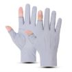 Men's Gray 2-Finger Outdoor Bicycle Fishing Gloves, Breathable Anti-UV - 1