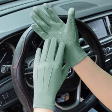 Women's Full Finger Green Outdoor Bicycle Fishing Gloves, Breathable Anti-UV - 1