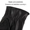 Men's PU Leather Touchscreen Gloves - Warm Velvet Lined, Black, Avg Size - 8