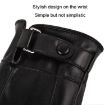 Men's Brown PU Leather Gloves - Warm Velvet, Touchscreen, One Size - 7