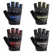Motorcycle Half Finger Gloves Men Outdoor Riding Tactical, Red, Avg Size - 3