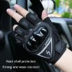 Men's Blue Half Finger Motorcycle Gloves - Tactical, Hiking, Outdoor Sports - 8