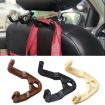 Hidden Car Headrest Storage Hooks - 1 Pair Brown Car Seat Hook - 5
