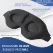 4 In 1 3D Sleep Eye Mask - Memory Foam Non-pressure Blindfold (Blue) - 5