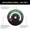 Magnetic Fireplace Thermometer Temperature Monitor - Black - 4