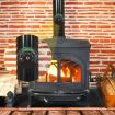 Magnetic Fireplace Thermometer Temperature Monitor - Black - 6