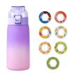 600ml Leak-Proof Scented Water Bottle with 7 Rings, 0 Sugar/Calorie (Purple) - 1