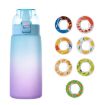600ml Leak-Proof Scent Flavored Water Bottle with 7 Scent Rings (Blue) - 1